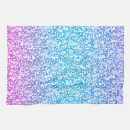 Kleurrijke retro Glitter en Sparkles Theedoek (Horizontaal)