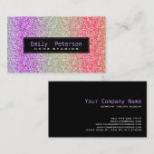 Kleurrijke Retro Glitter & Sparkles Patroon Visitekaartje (Voorkant / Achterkant)