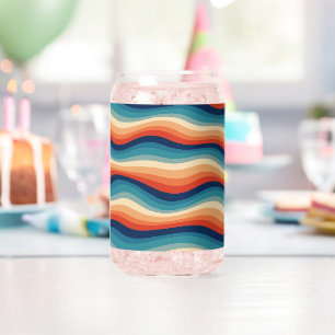 Kleurrijke Retro Golven Vintage Blikvorm Glas