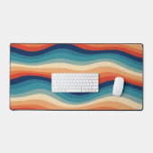 Kleurrijke Retro Golven Vintage Bureaumat (Keyboard & Muis)