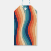 Kleurrijke Retro Golven Vintage Cadeaulabel (Achterkant)