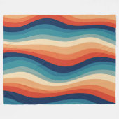 Kleurrijke Retro Golven Vintage Fleece Deken (Voorkant (Horizontaal))