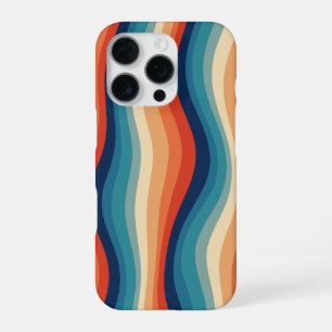 Kleurrijke Retro Golven Vintage iPhone 16 Pro Hoesje