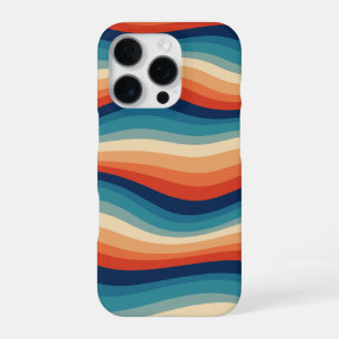 Kleurrijke Retro Golven Vintage iPhone 16 Pro Hoesje