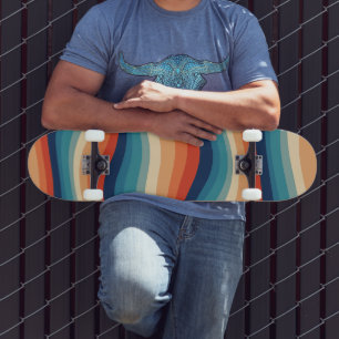 Kleurrijke Retro Golven Vintage Persoonlijk Skateboard