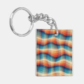 Kleurrijke Retro Golven Vintage Sleutelhanger (Voorkant Links)