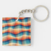 Kleurrijke Retro Golven Vintage Sleutelhanger (Achterkant)