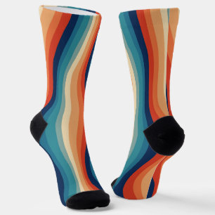Kleurrijke Retro Golven Vintage Sokken