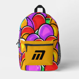 Kleurrijke Retro Golvende Pop Art Op Maat Gemaakte Bedrukte Rugzak