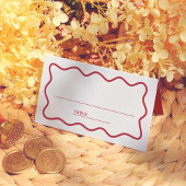 Kleurrijke Retro Golvende Trouw Gast Tafel Nummer Plaatskaartje