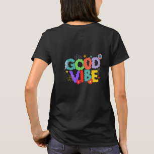 Kleurrijke retro 'Good Vibe' T-shirt