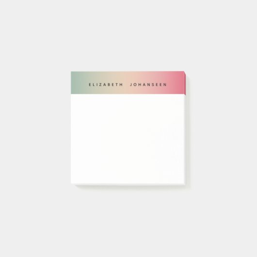 Kleurrijke Retro Gradiënt Aangepaste Zwarte Tekst Post-it® Notes (Voorkant)