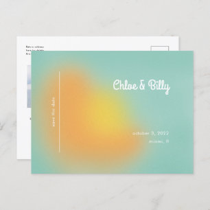 Kleurrijke Retro Gradient Mint Ombre De datum opsl Aankondigingskaart