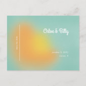 Kleurrijke Retro Gradient Mint Ombre De datum opsl Aankondigingskaart (Voorkant)