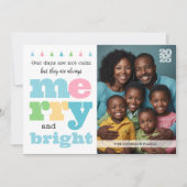 Kleurrijke Retro Grappig Vrolijk en Helder Grote F Feestdagenkaart (Voorkant)