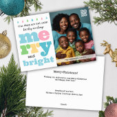 Kleurrijke Retro Grappig Vrolijk en Helder Grote F Feestdagenkaart