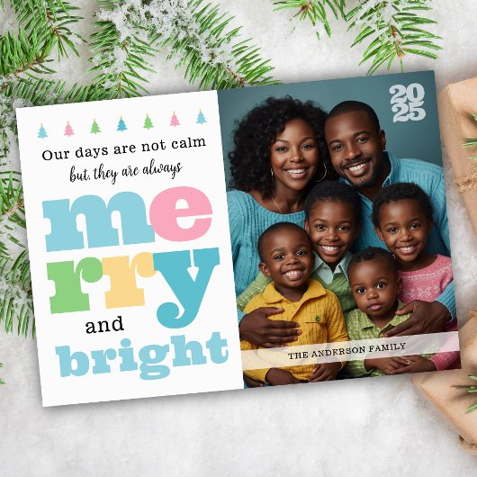 Kleurrijke Retro Grappig Vrolijk en Helder Grote F Feestdagenkaart