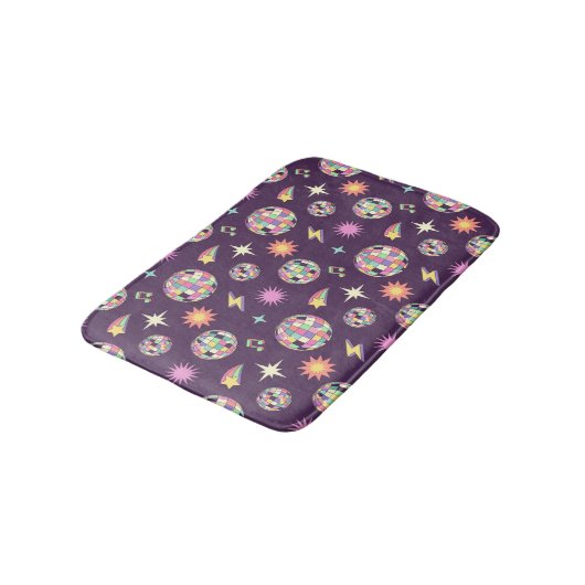 Kleurrijke retro groovy disco patroon badmat (Gekanteld)