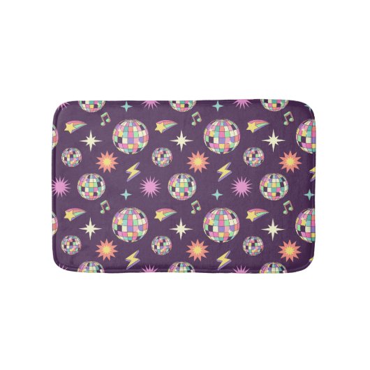 Kleurrijke retro groovy disco patroon badmat (Voorkant)