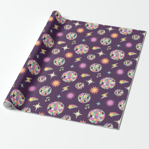 Kleurrijke retro groovy disco patroon cadeaupapier