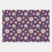 Kleurrijke retro groovy disco patroon inpakpapier vel (Voorkant 3)