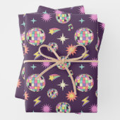 Kleurrijke retro groovy disco patroon inpakpapier vel (In situ)