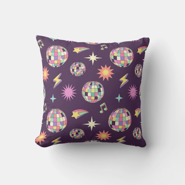 Kleurrijke retro groovy disco patroon kussen (Voorkant)