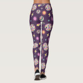 Kleurrijke retro groovy disco patroon leggings (Achterkant)
