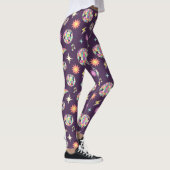 Kleurrijke retro groovy disco patroon leggings (Rechts)