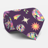 Kleurrijke retro groovy disco patroon stropdas (Opgerold)