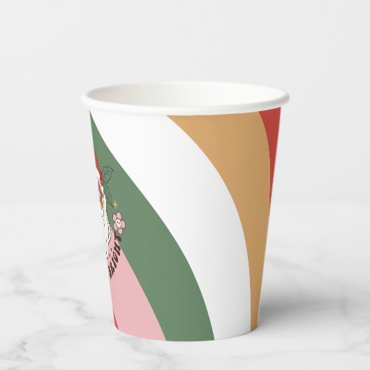 Kleurrijke Retro Groovy en heldere kerst Papieren Bekers (Achterkant)