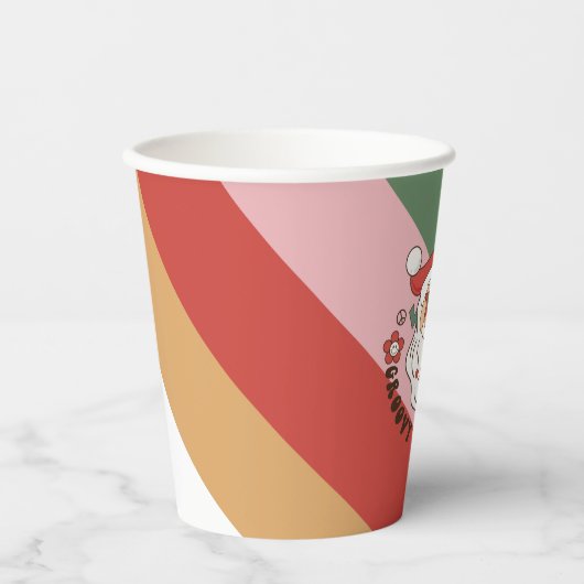 Kleurrijke Retro Groovy en heldere kerst Papieren Bekers (Voorkant)