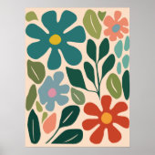 Kleurrijke Retro Groovy Flower Market Wall Art Poster (Voorkant)