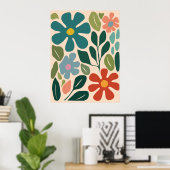 Kleurrijke Retro Groovy Flower Market Wall Art Poster (Thuiskantoor)