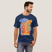 Kleurrijke Retro Groovy Funky Abstracte Droom T-shirt (Voorkant volledig)