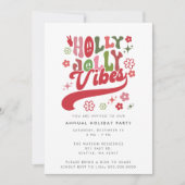 Kleurrijke Retro Groovy Holly Jolly Vibes Vakantie Kaart (Voorkant)