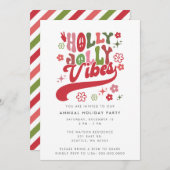 Kleurrijke Retro Groovy Holly Jolly Vibes Vakantie Kaart (Voorkant / Achterkant)