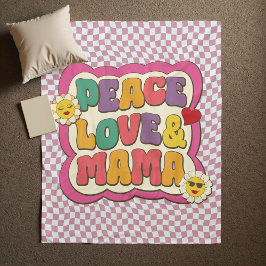 Kleurrijke Retro Groovy Mom Quote Typografie Hippi Fleece Deken