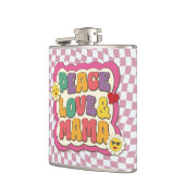 Kleurrijke Retro Groovy Mom Quote Typografie Hippi Heupfles (Links)