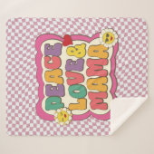 Kleurrijke Retro Groovy Mom Quote Typografie Hippi Sherpa Deken (Voorkant (horizontaal))