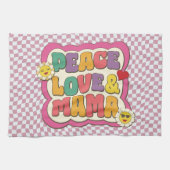 Kleurrijke Retro Groovy Mom Quote Typografie Hippi Theedoek (Horizontaal)