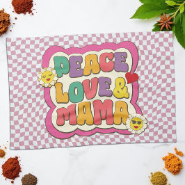 Kleurrijke Retro Groovy Mom Quote Typografie Hippi Theedoek