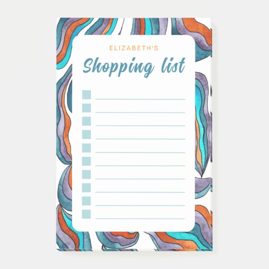 Kleurrijke Retro Groovy Oranje Blauwe boodschappen Post-it® Notes (Voorkant)