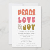 Kleurrijke Retro Groovy Peace Love Joy Holiday Kaart (Voorkant)
