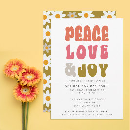 Kleurrijke Retro Groovy Peace Love Joy Holiday Kaart