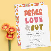 Kleurrijke Retro Groovy Peace Love Joy Holiday Kaart
