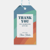 Kleurrijke Retro Groovy Rainbow dank u Cadeaulabel (Voorkant)