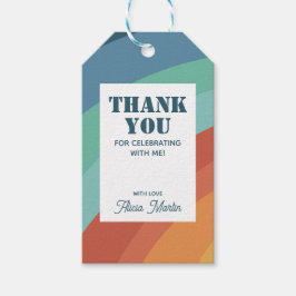 Kleurrijke Retro Groovy Rainbow dank u Cadeaulabel