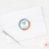 Kleurrijke Retro Groovy Rainbow Floral Dank u Ronde Sticker (Envelop)