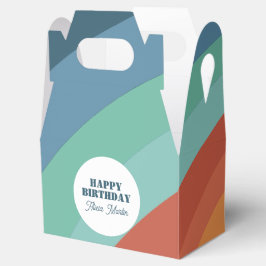Kleurrijke Retro Groovy Rainbow Happy Birthday Bedankdoosjes